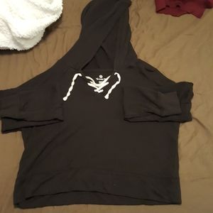 Long sleeve crop hoodie